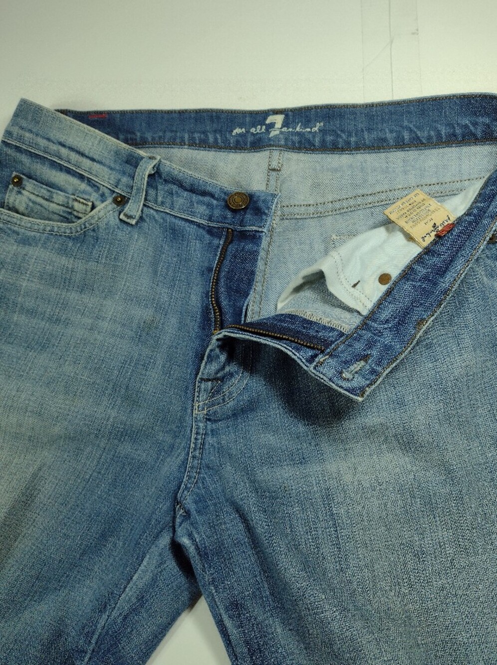 7 For All Men Kind t Blue Straight Leg Men's Jeans (33) - Picture 4 of 15